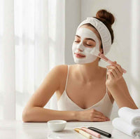 FrostVibe™ silicone mask brush in use — zero-waste reusable skincare ritual tool — red light therapy gua sha FrostVibe