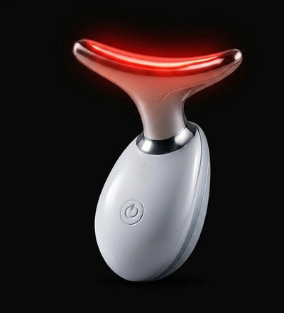 FrostVibe™ Electric LED Facial & Neck Massager — 630nm red light therapy device for clinical anti-aging at home
